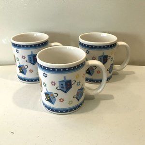 Rite Light Susan Fischer Weis Hanukkah Mugs Menorah Dreidel Set of 3